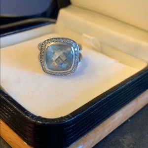 David Yurman Albion Ring Prasiolite and Diamonds